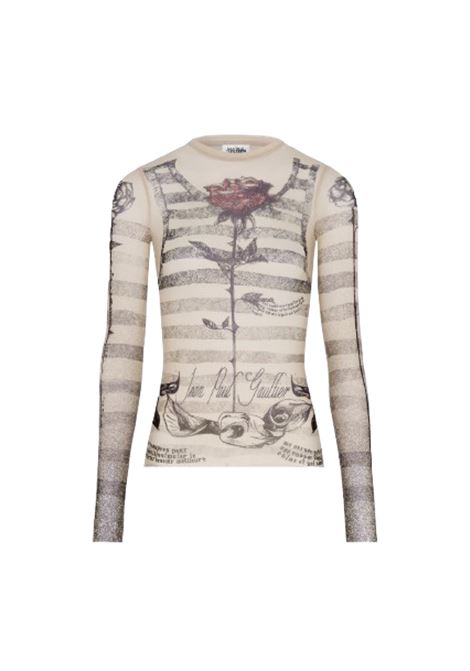 top l/s tattoo mariniere donna ecru JEAN PAUL GAULTIER | 25/34-F-TO274-T585030030
